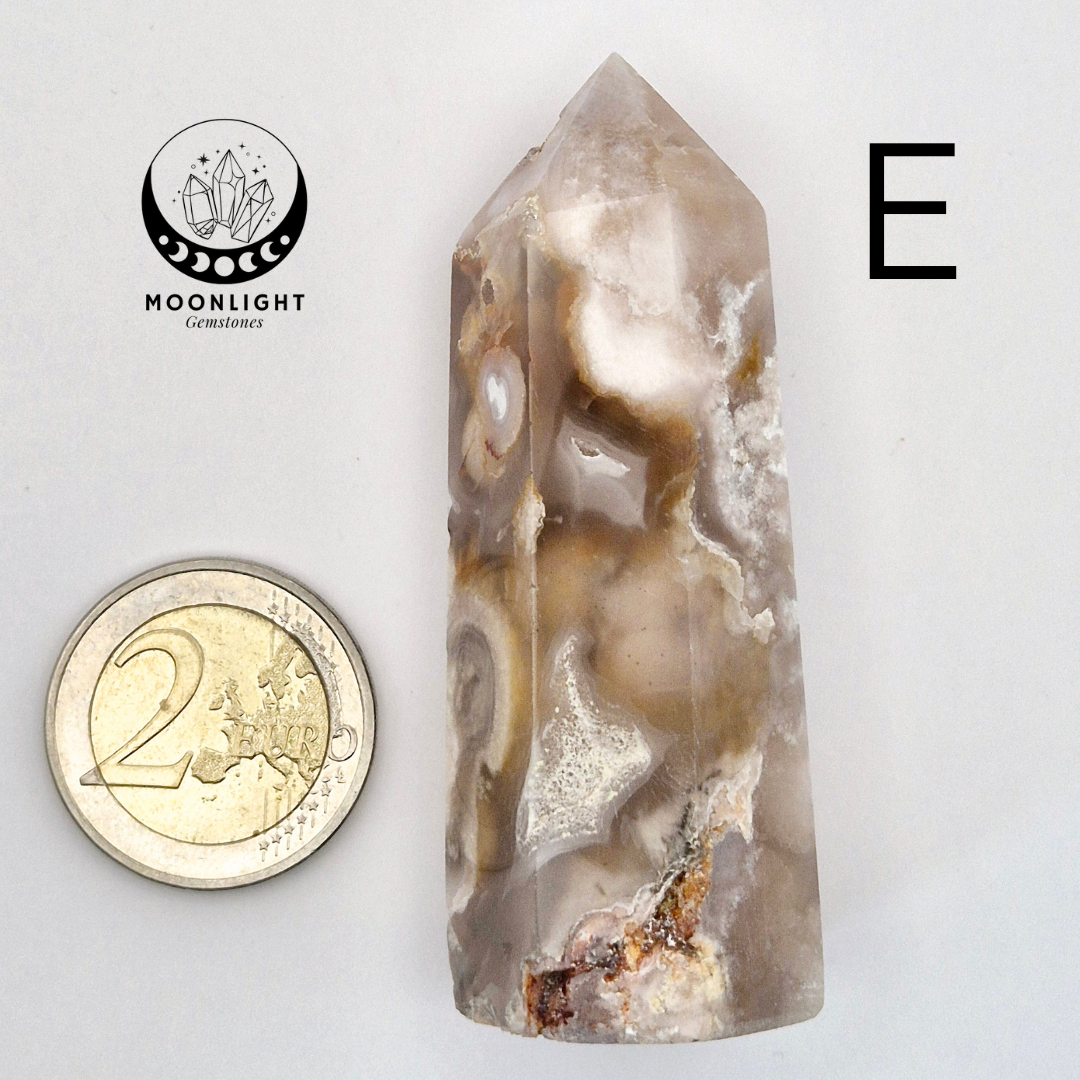 Hand crafted Flower Agate Tower