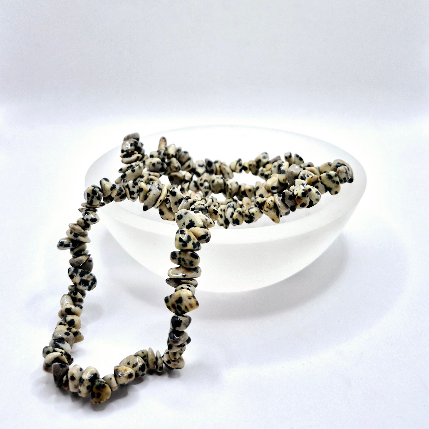 Dalmatian Jaspis Edelsteen Chips Armband - 19 cm