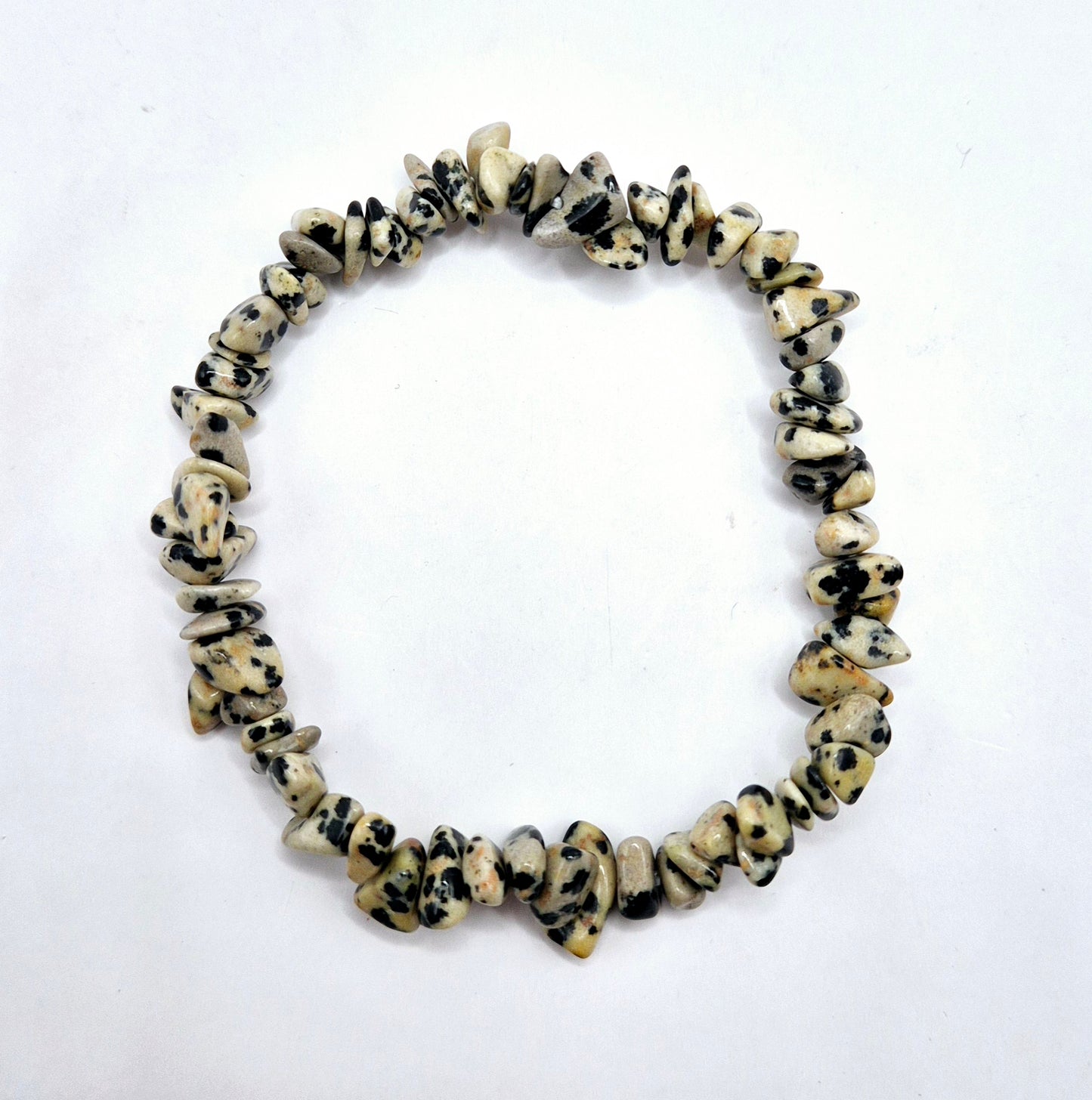 Dalmatian Jaspis Edelsteen Chips Armband - 19 cm
