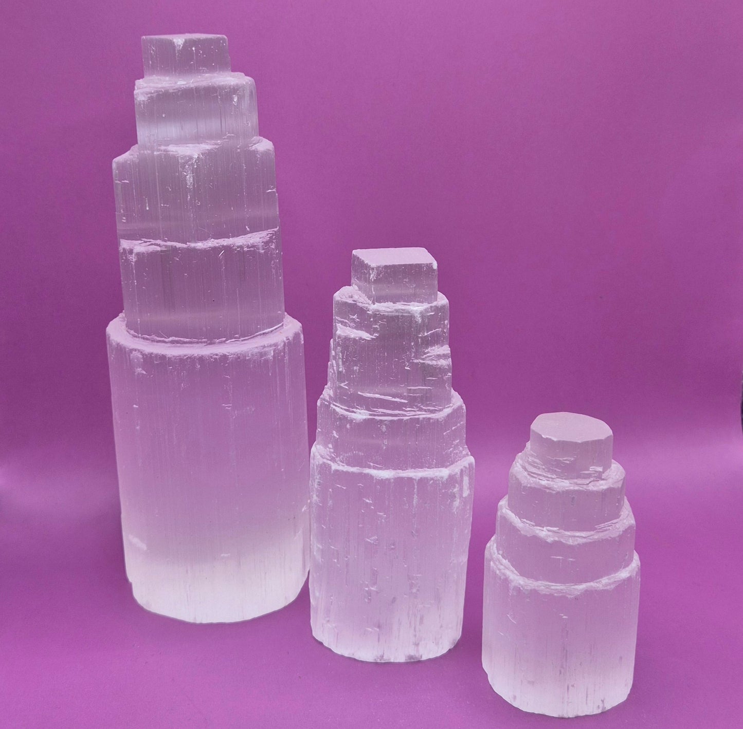 Ruwe Edelsteen Seleniet Toren 15x5cm