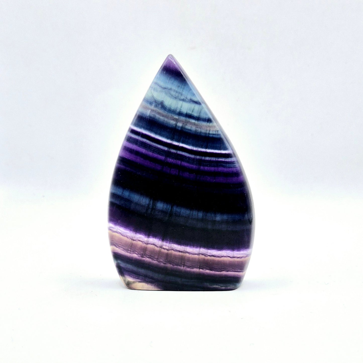 Kleurrijke Rainbow Candy Fluoriet - Druppelvormige Drop Staande Edelsteen Kristal Flame