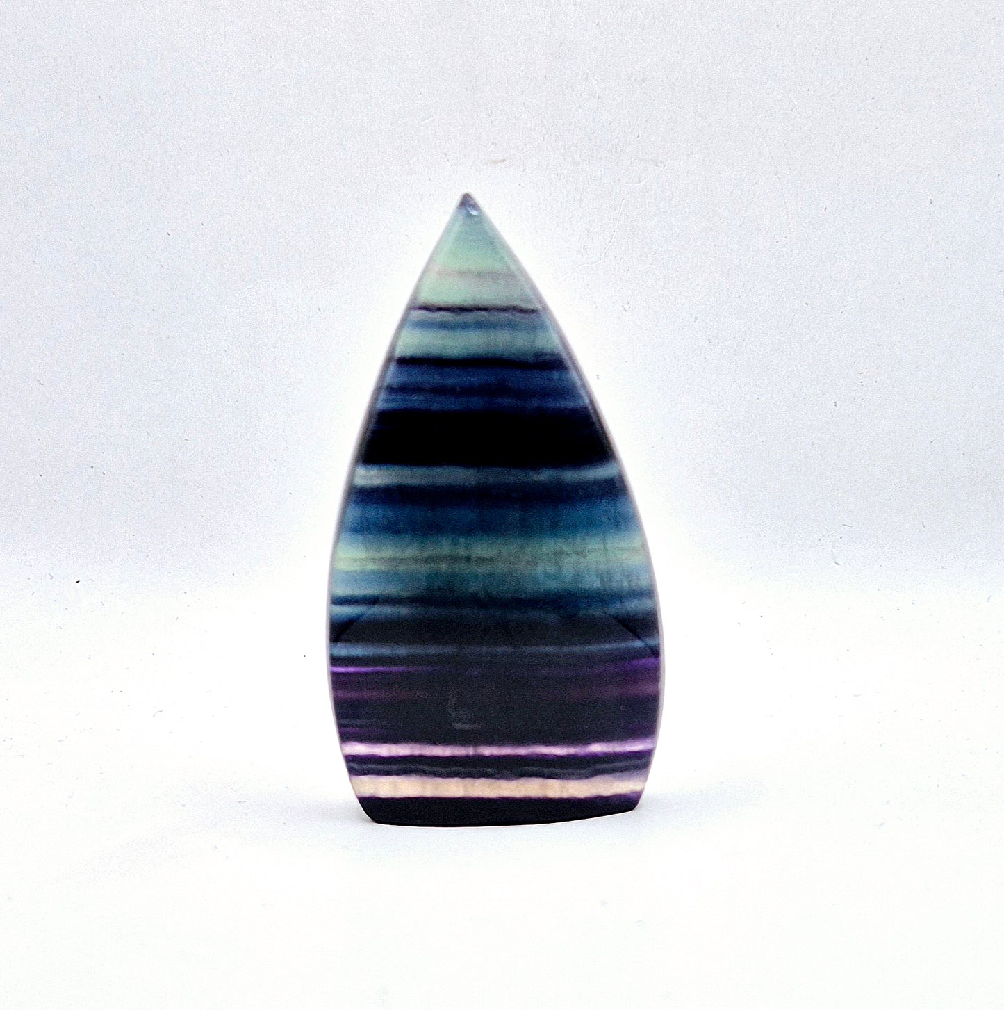 Kleurrijke Rainbow Candy Fluoriet - Druppelvormige Drop Staande Edelsteen Kristal Flame