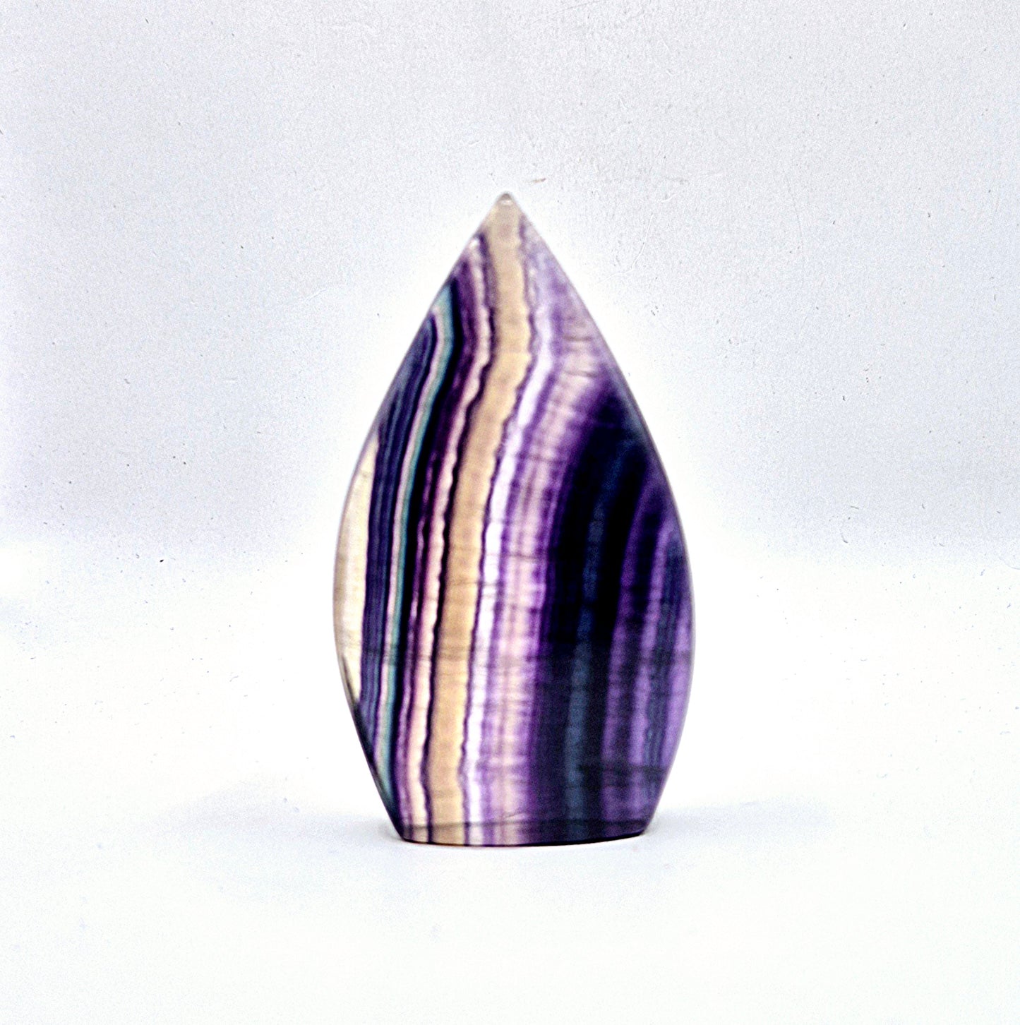 Kleurrijke Rainbow Candy Fluoriet - Druppelvormige Drop Staande Edelsteen Kristal Flame