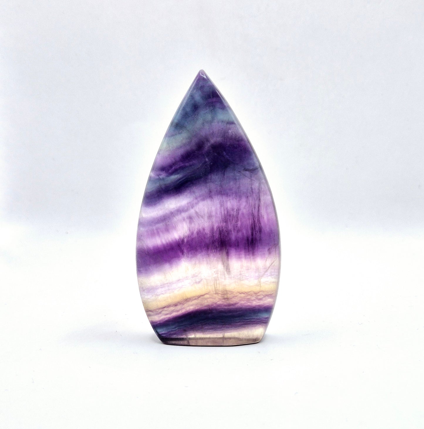 Kleurrijke Rainbow Candy Fluoriet - Druppelvormige Drop Staande Edelsteen Kristal Flame
