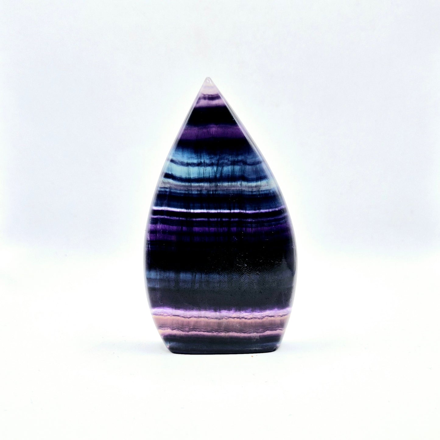 Kleurrijke Rainbow Candy Fluoriet - Druppelvormige Drop Staande Edelsteen Kristal Flame