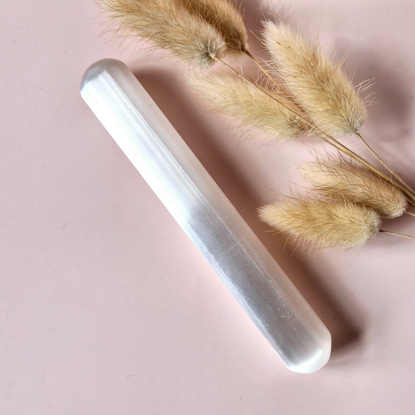 Selenit-Massagestab – 15 cm – Reinigung & spiritueller Schutz