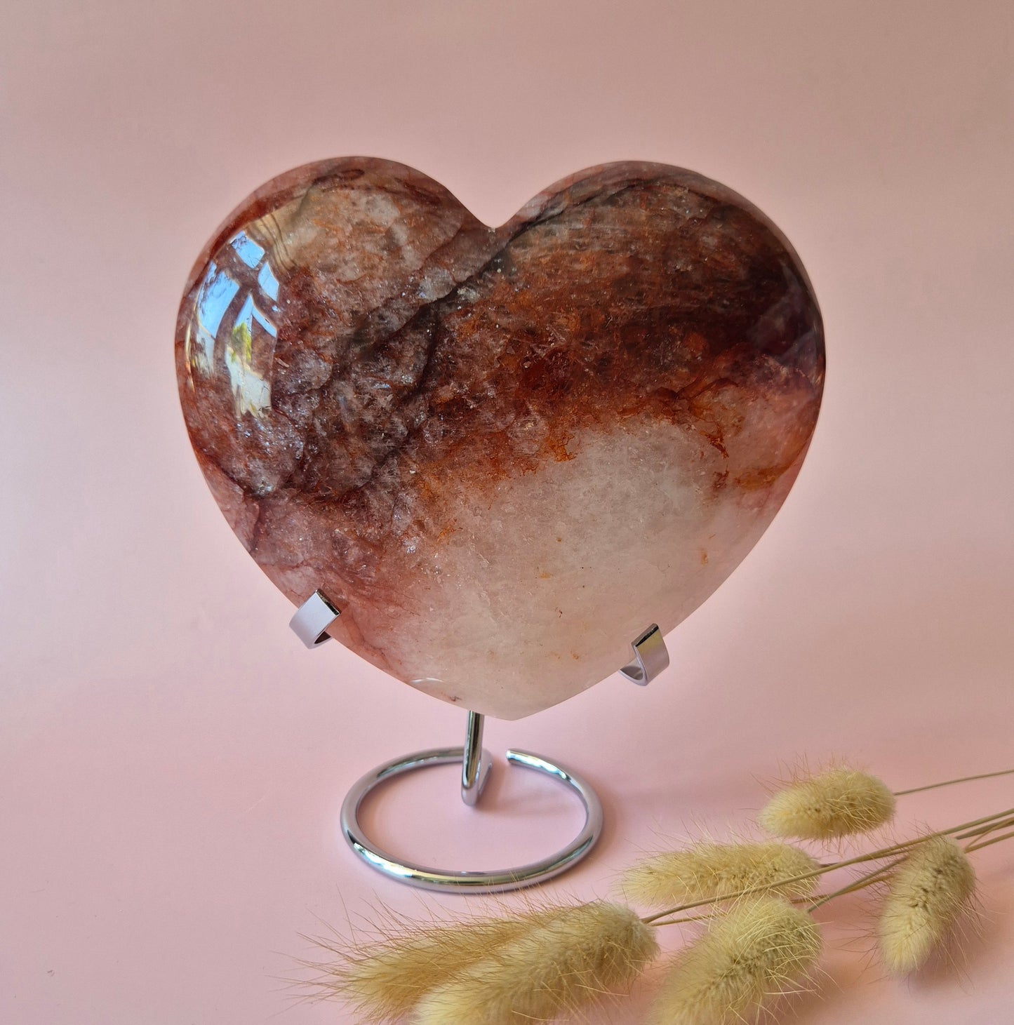 XXL Gemstone Large Fire Quartz Heart - #2. 1032gram Hematoid Quartz