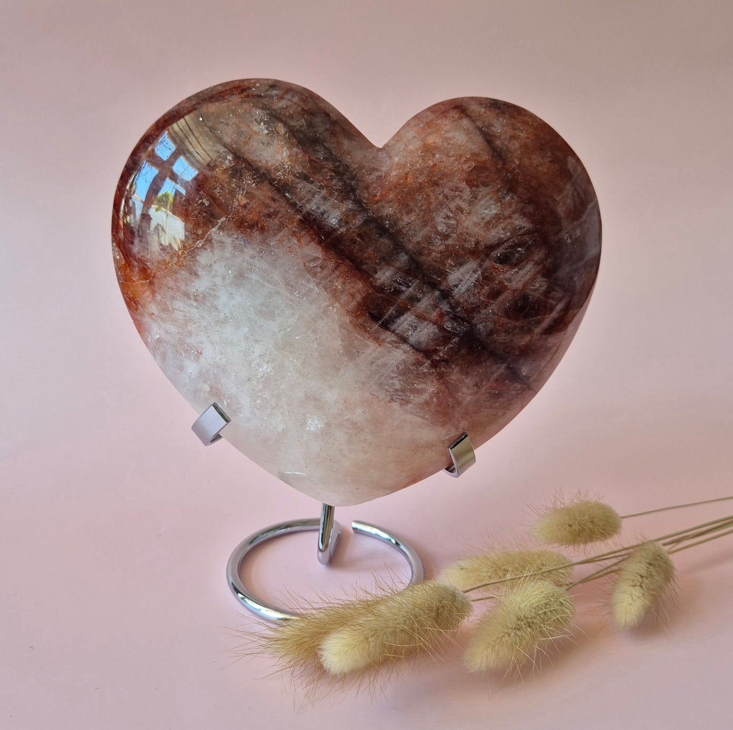 XXL Gemstone Large Fire Quartz Heart - #2. 1032gram Hematoid Quartz