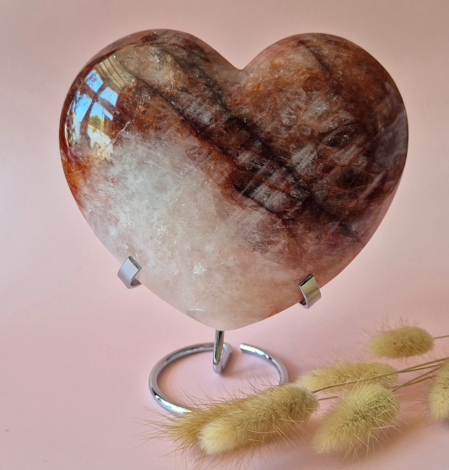 XXL Gemstone Large Fire Quartz Heart - #2. 1032gram Hematoid Quartz
