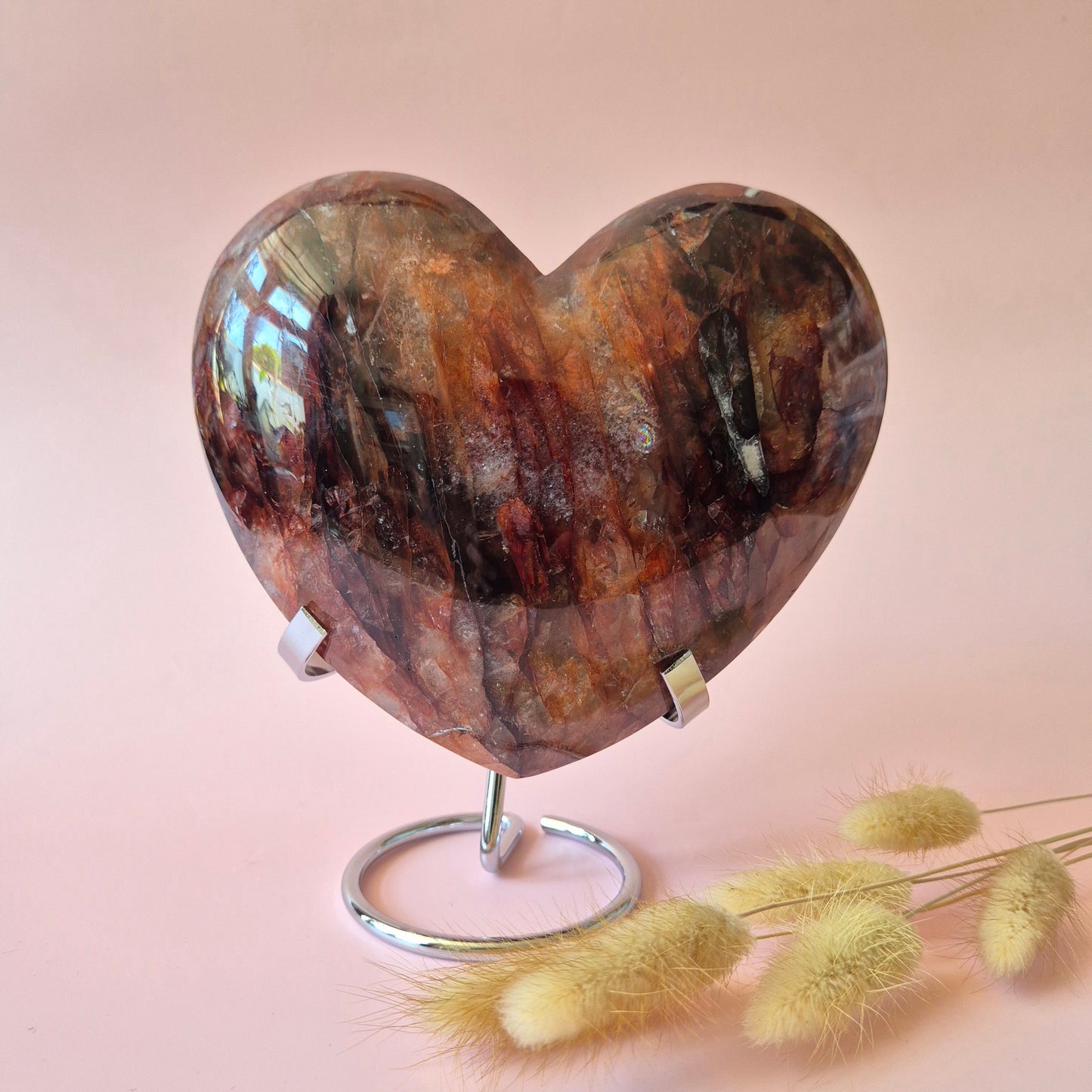 XXL Gemstone Large Fire Quartz Heart - #2. 1032gram Hematoid Quartz
