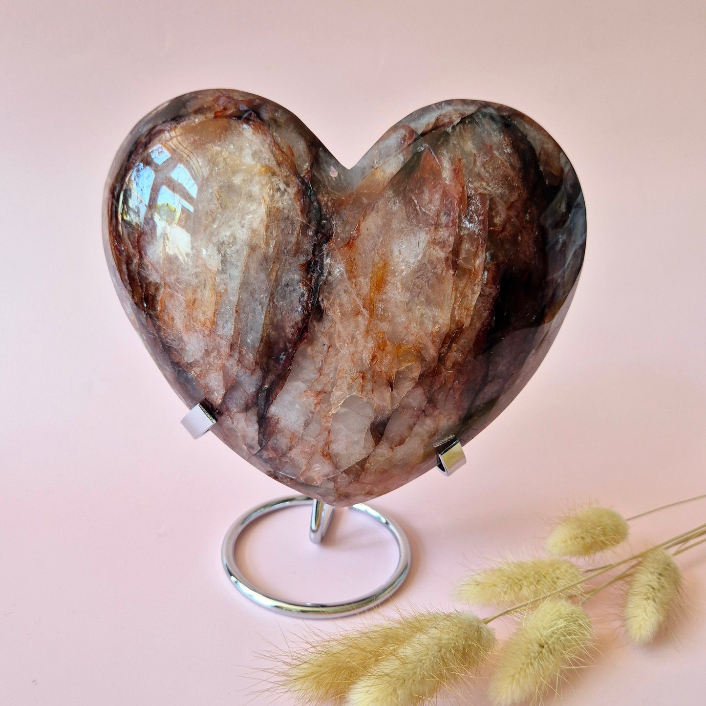 XXL Gemstone Large Fire Quartz Heart - #2. 1032gram Hematoid Quartz