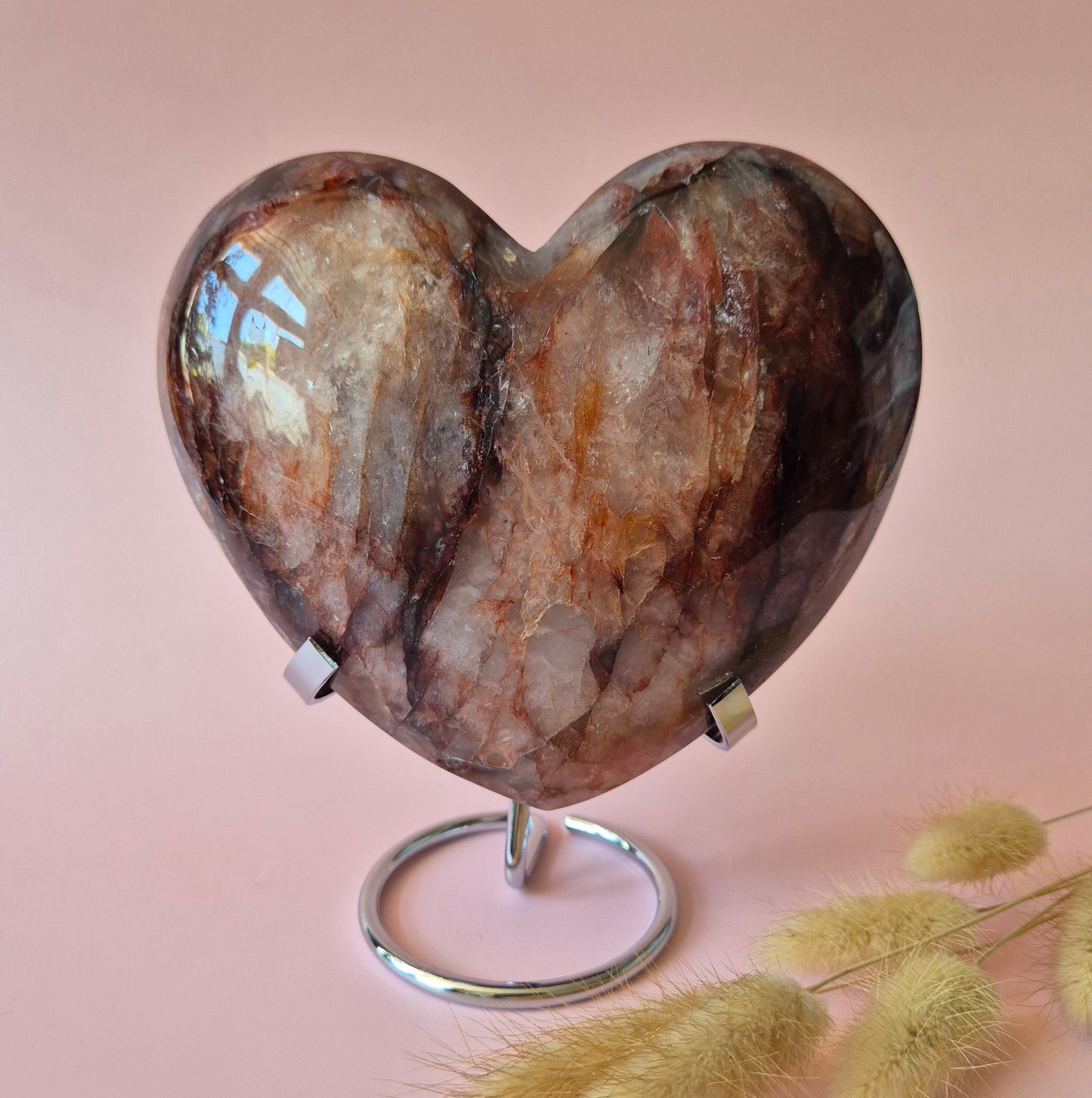 XXL Gemstone Large Fire Quartz Heart - #2. 1032gram Hematoid Quartz