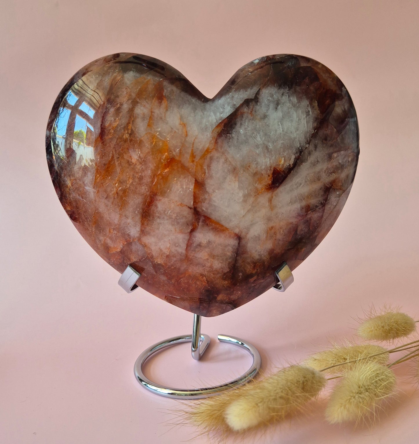XXL Gemstone Large Fire Quartz Heart - #2. 1032gram Hematoid Quartz