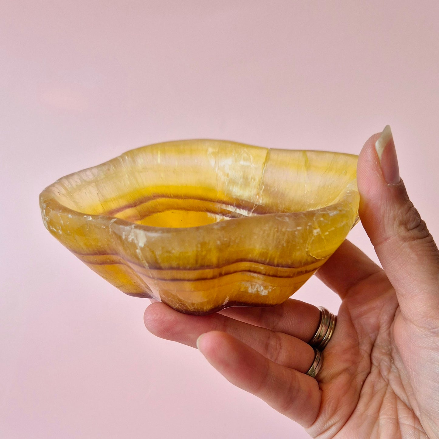Cherry Blossom Agate Gemstone Heart Shaped Bowl (approx. 5 cm) – Love, Growth & Harmony