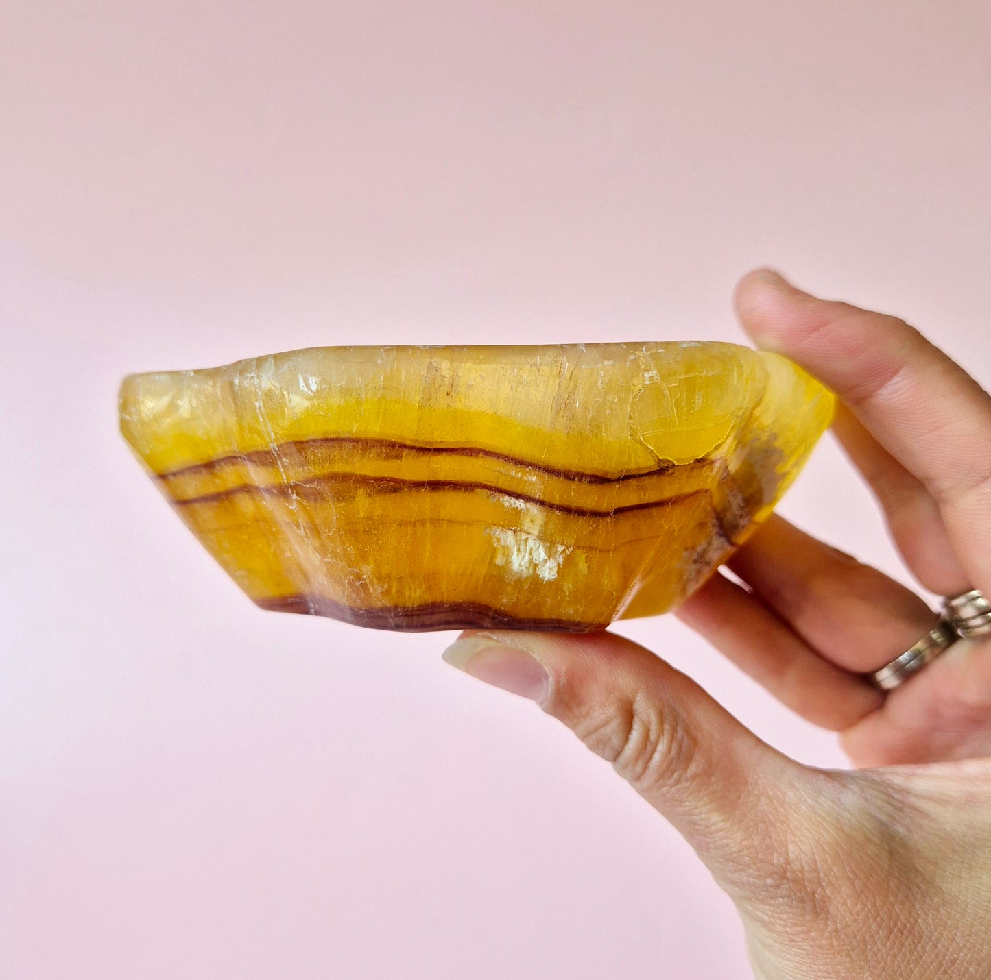 Cherry Blossom Agate Gemstone Heart Shaped Bowl (approx. 5 cm) – Love, Growth & Harmony