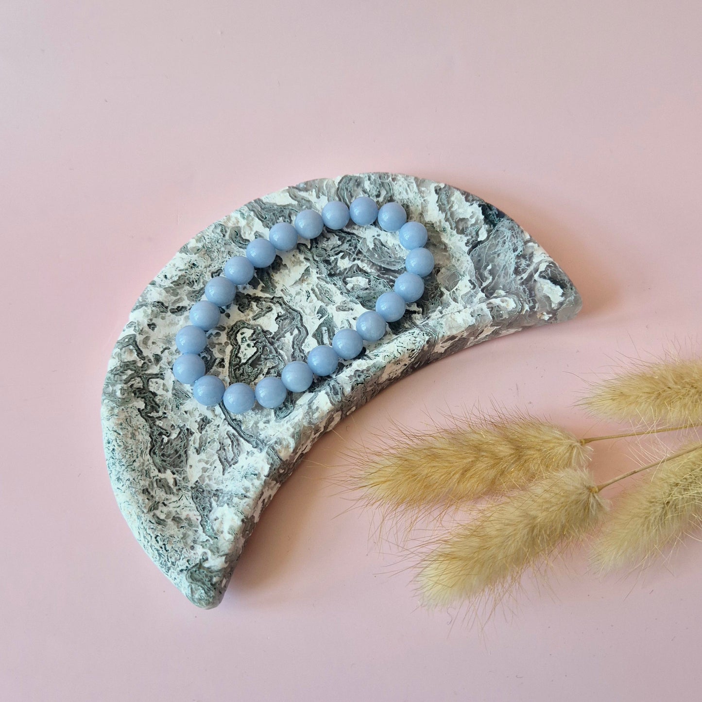 Druzy Mosagaat Maanvormige Edelsteen Schaal – ca. 15cm #1