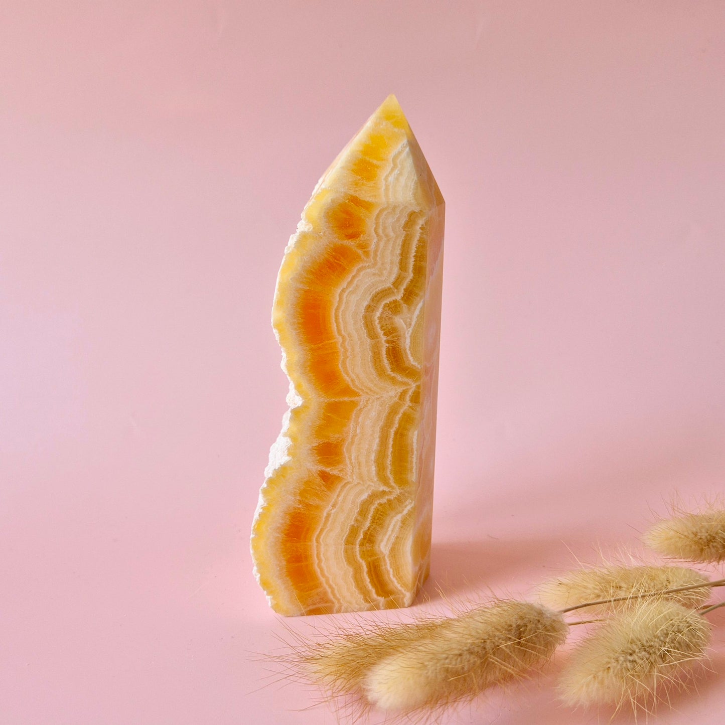 XL Yellow Calcite Obelisk Tower Gemstone Statement Piece - 260 grams (2)