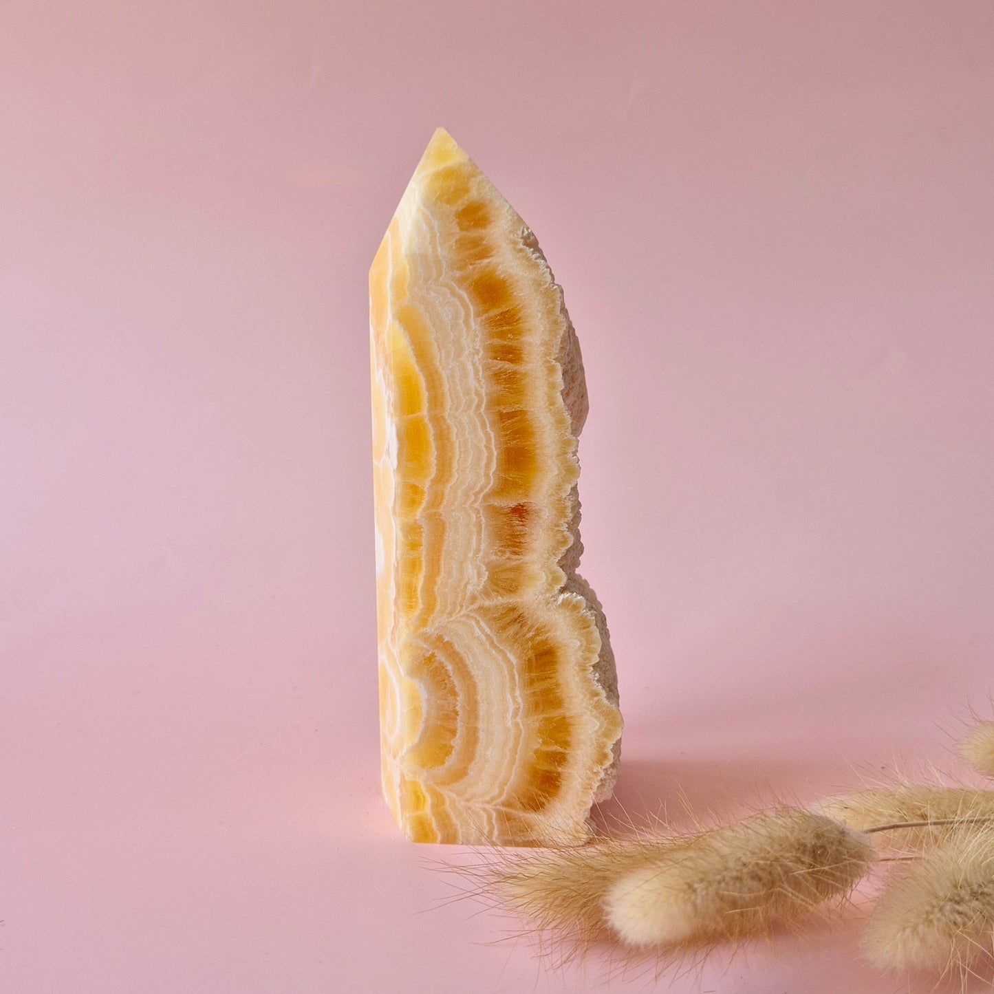 XL Yellow Calcite Obelisk Tower Gemstone Statement Piece - 260 grams (2)