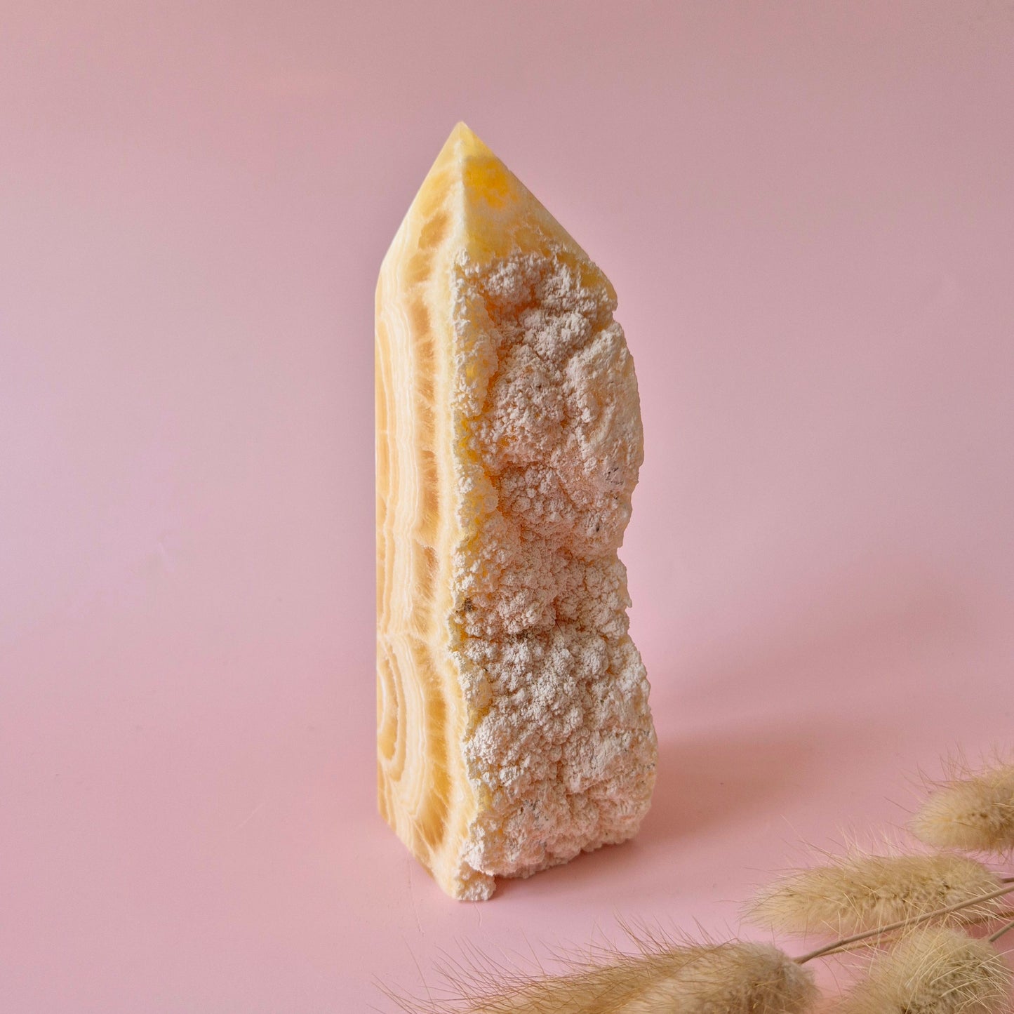 XL Yellow Calcite Obelisk Tower Gemstone Statement Piece - 260 grams (2)