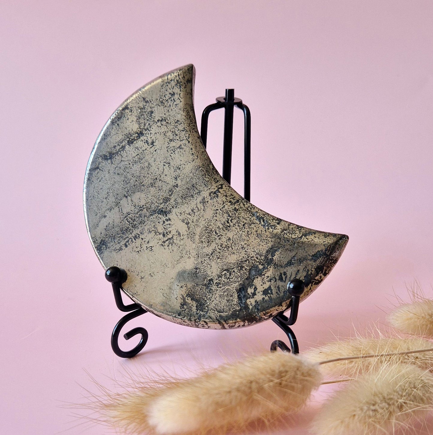 Gemstone Golden Healer Moon on Stand - 10cm