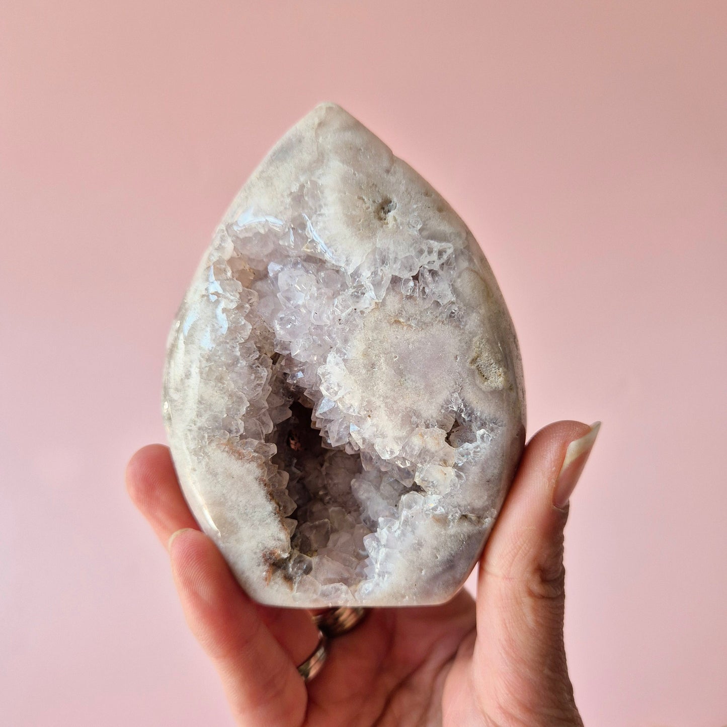 Druzy Roze Amethist Freeforms & Flames – Magische Zachte Energie
