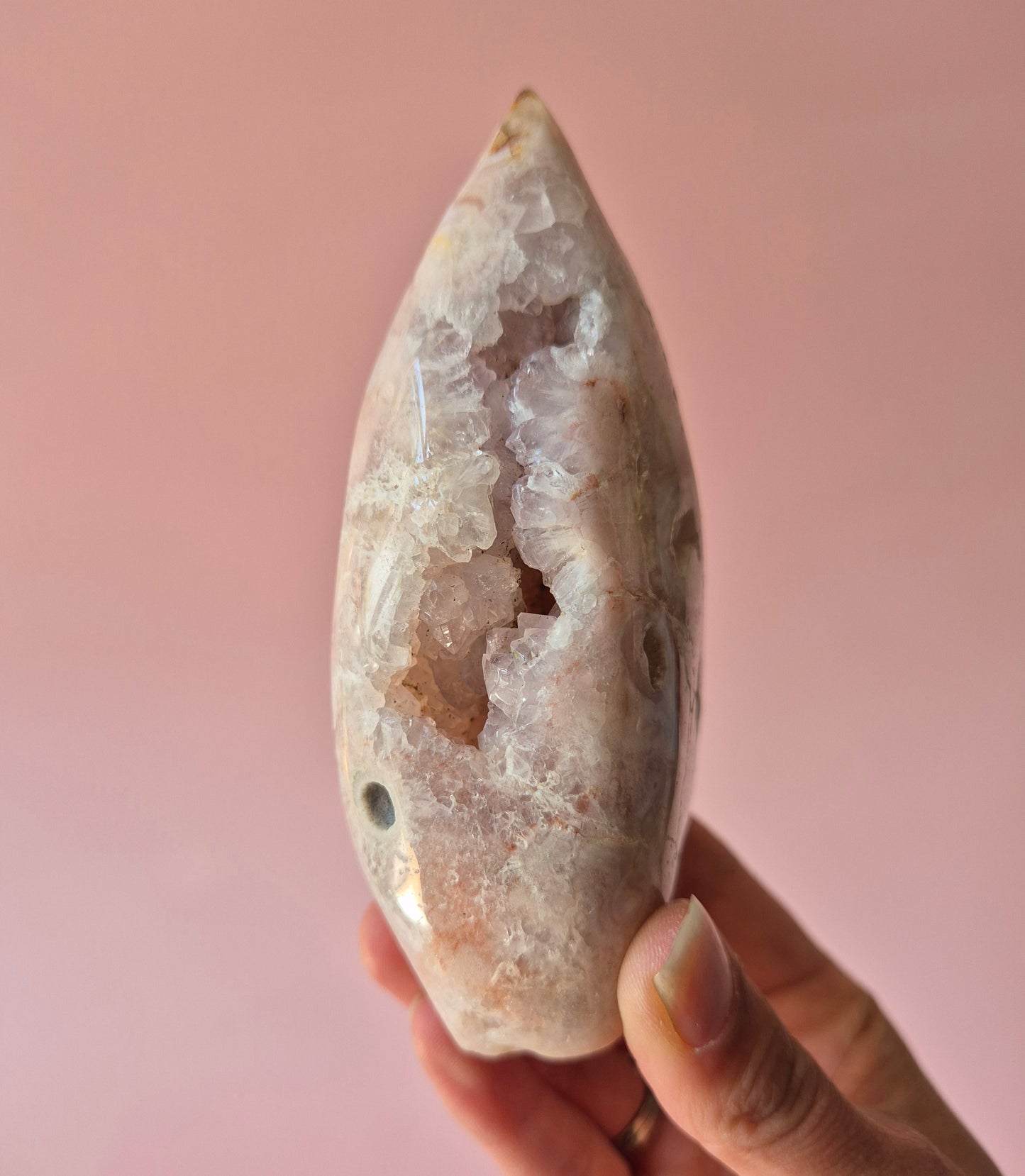 Druzy Roze Amethist Freeforms & Flames – Magische Zachte Energie