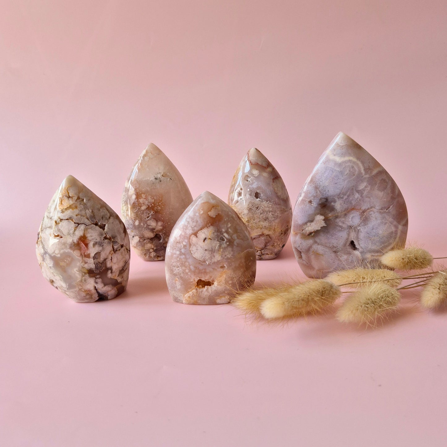 Druzy Roze Amethist Freeforms & Flames – Magische Zachte Energie