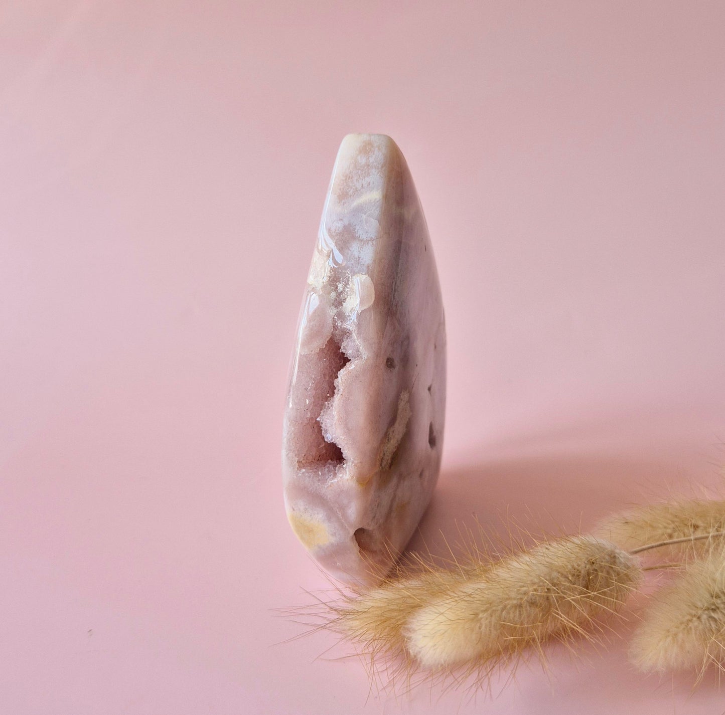 Druzy Roze Amethist Freeforms & Flames – Magische Zachte Energie