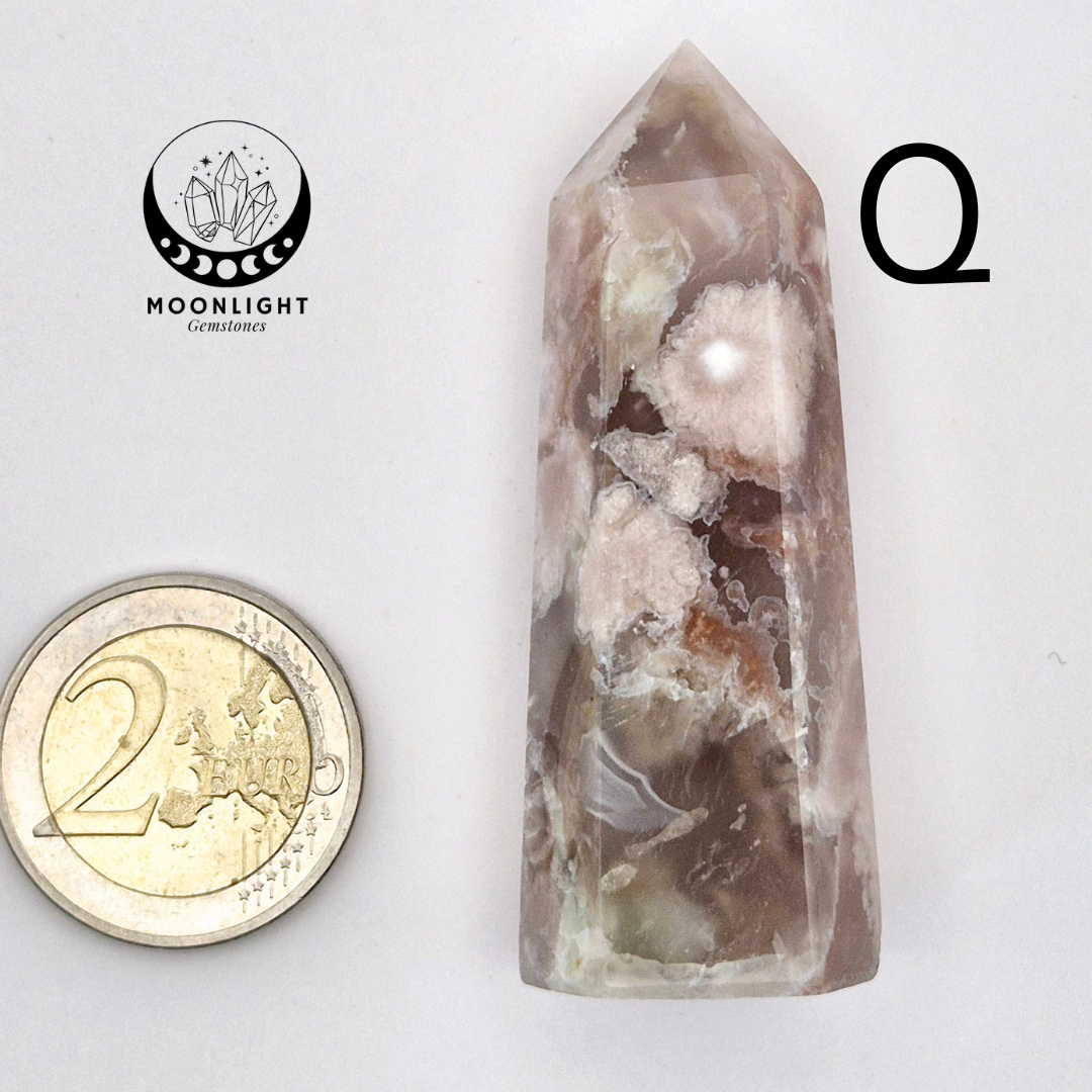 Hand crafted Flower Agate Tower
