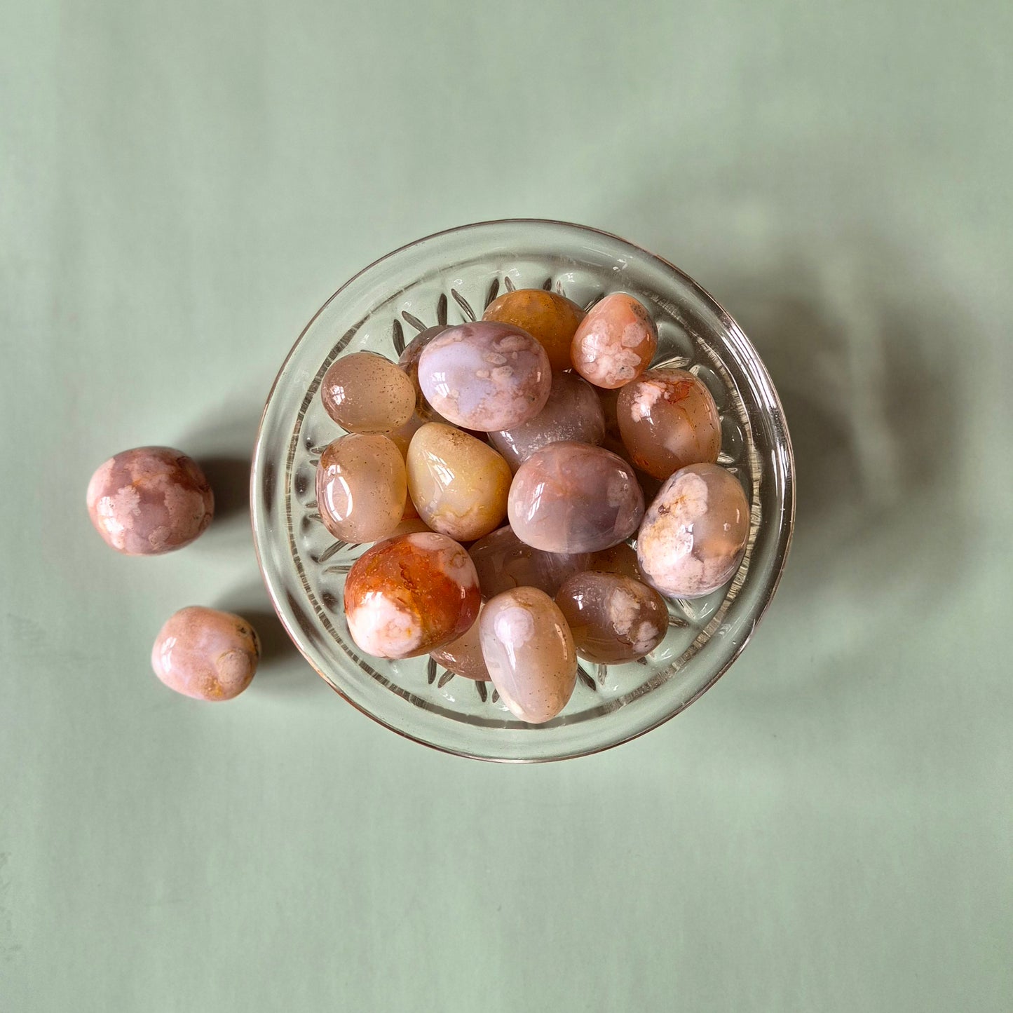 Crystal Cherry Blossom Agate Tumbled Gemstone 3-5cm