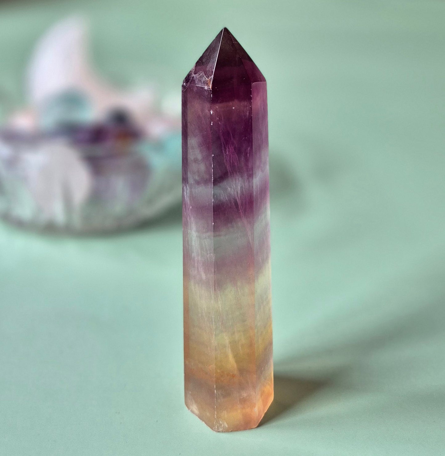 Hand crafted Candy Fluorite tower