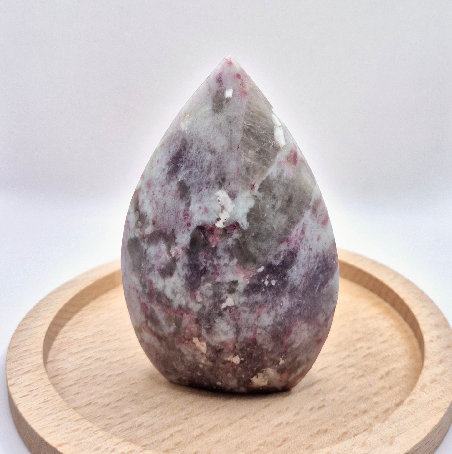 Zeldzame Plum Blossom Toermalijn Druppel - Drop Staande Edelsteen Kristal 270gr.
