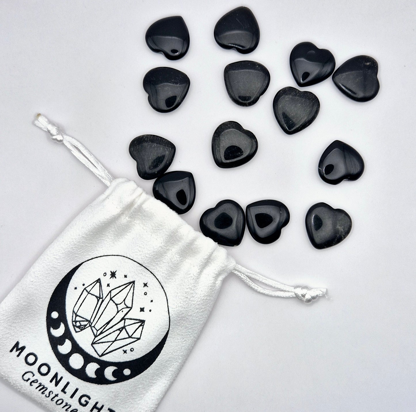 Mini-Herz - Schwarzer Obsidian Taschenstein Handschmeichler