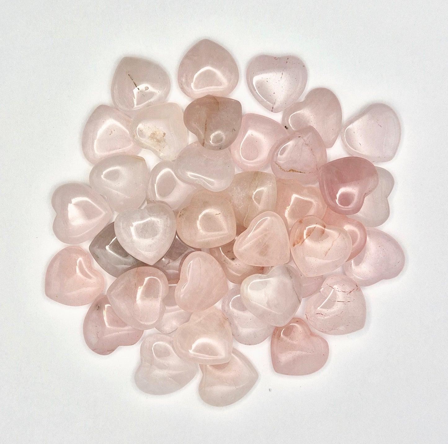 Mini-Herz - Rosenquarz Taschenstein Handschmeichler