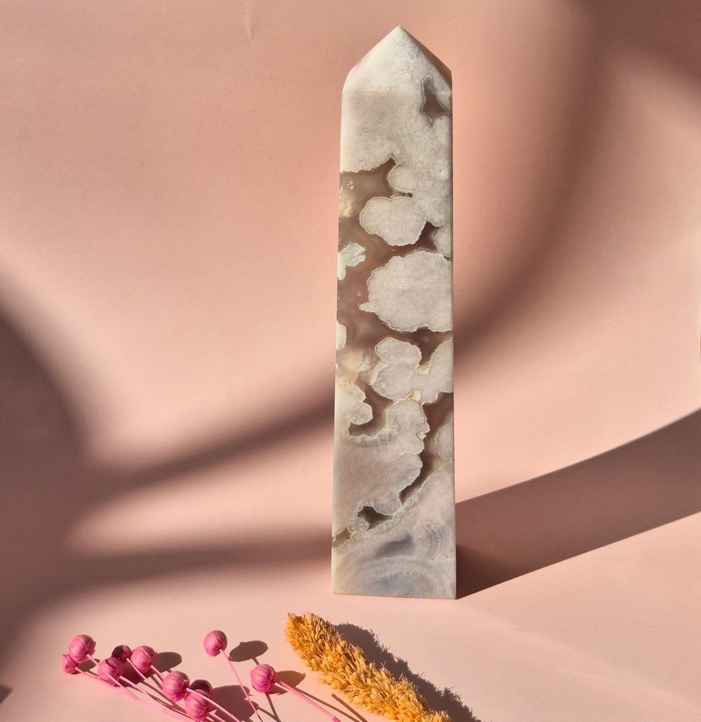 Hand crafted Flower Agate Tower (L)
