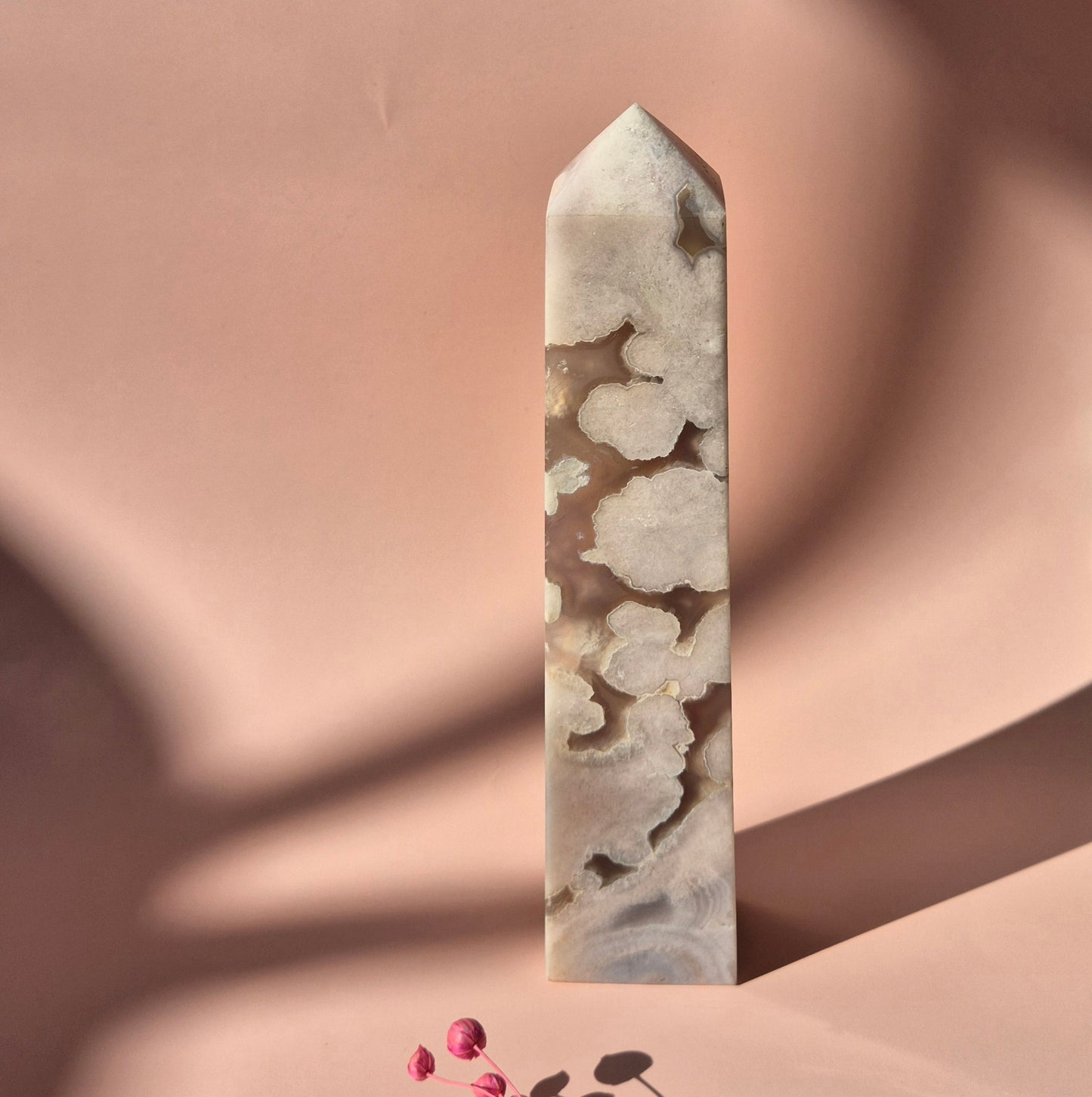 Hand crafted Flower Agate Tower (L)