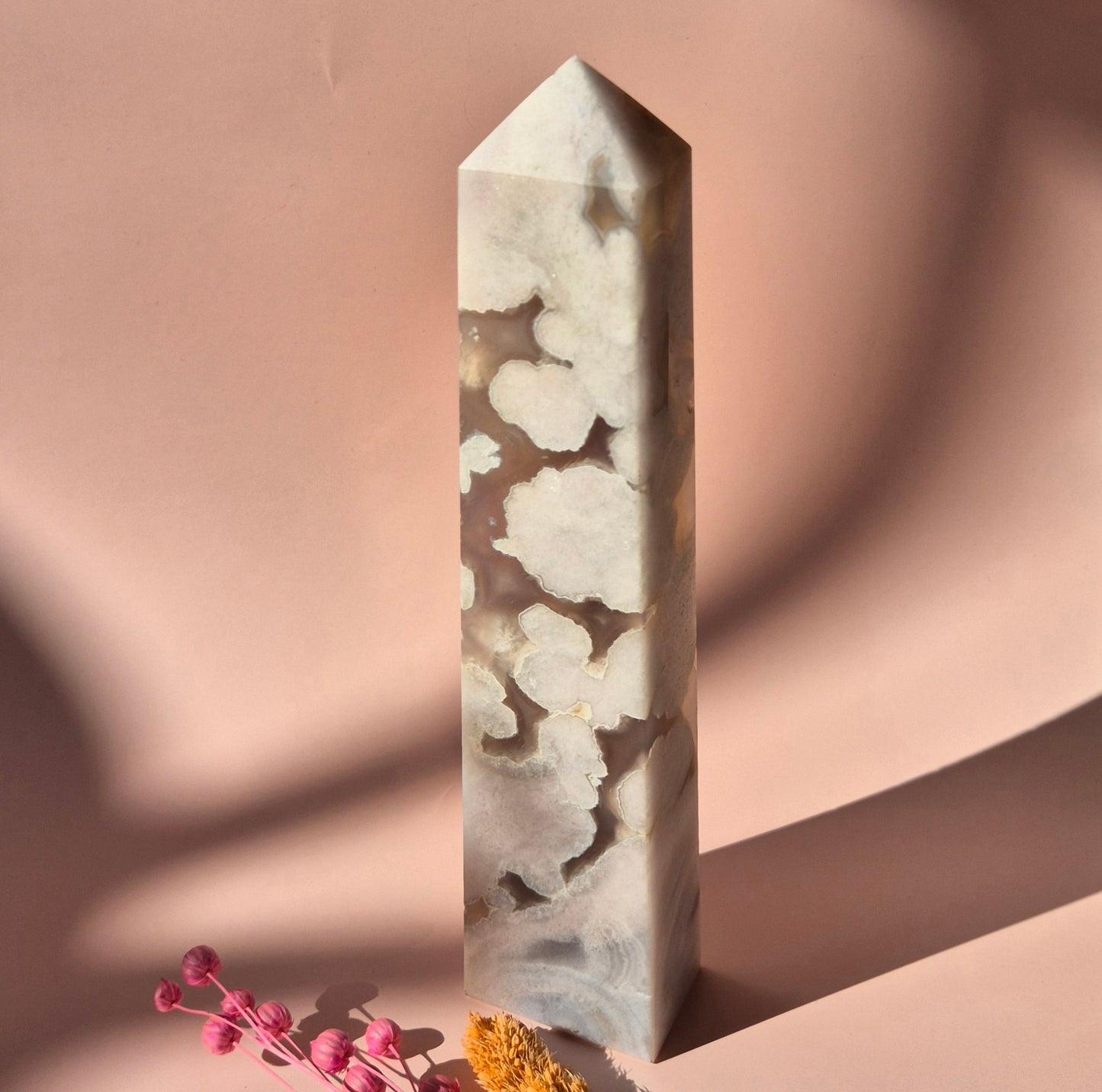Hand crafted Flower Agate Tower (L)