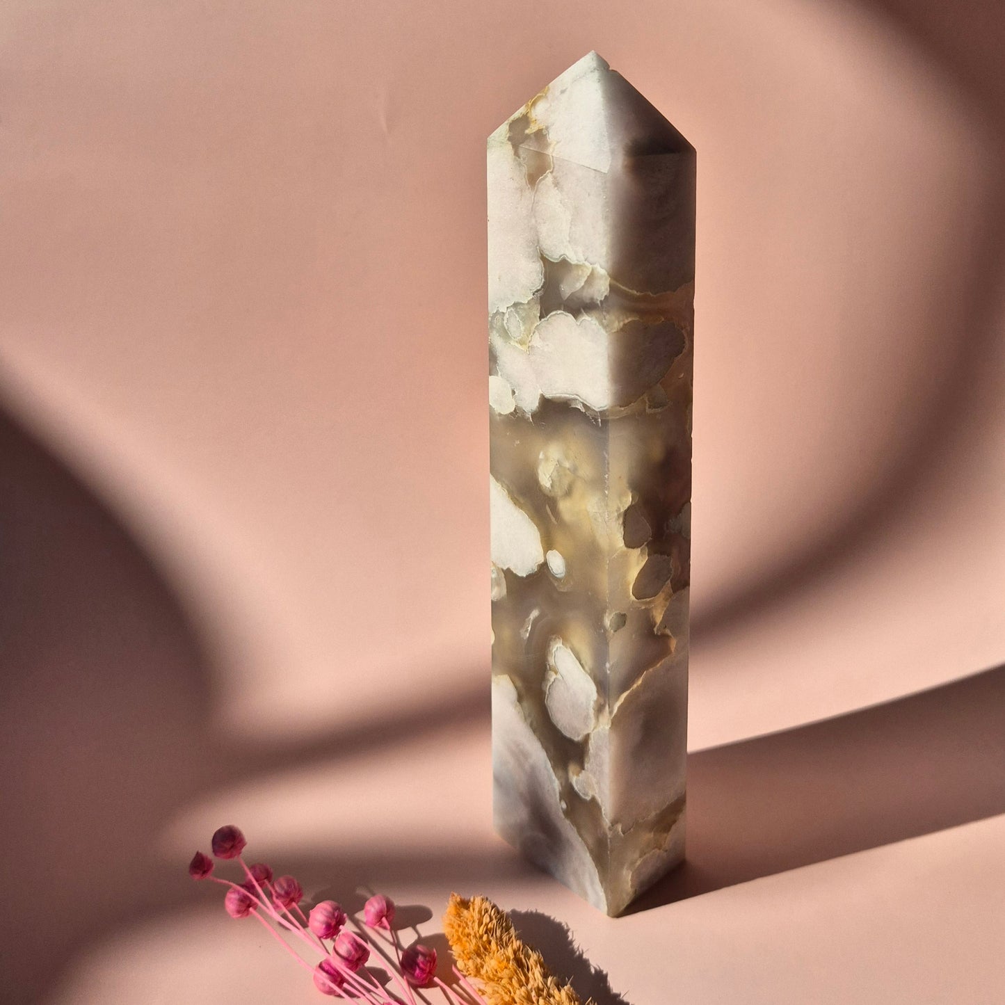 Hand crafted Flower Agate Tower (L)