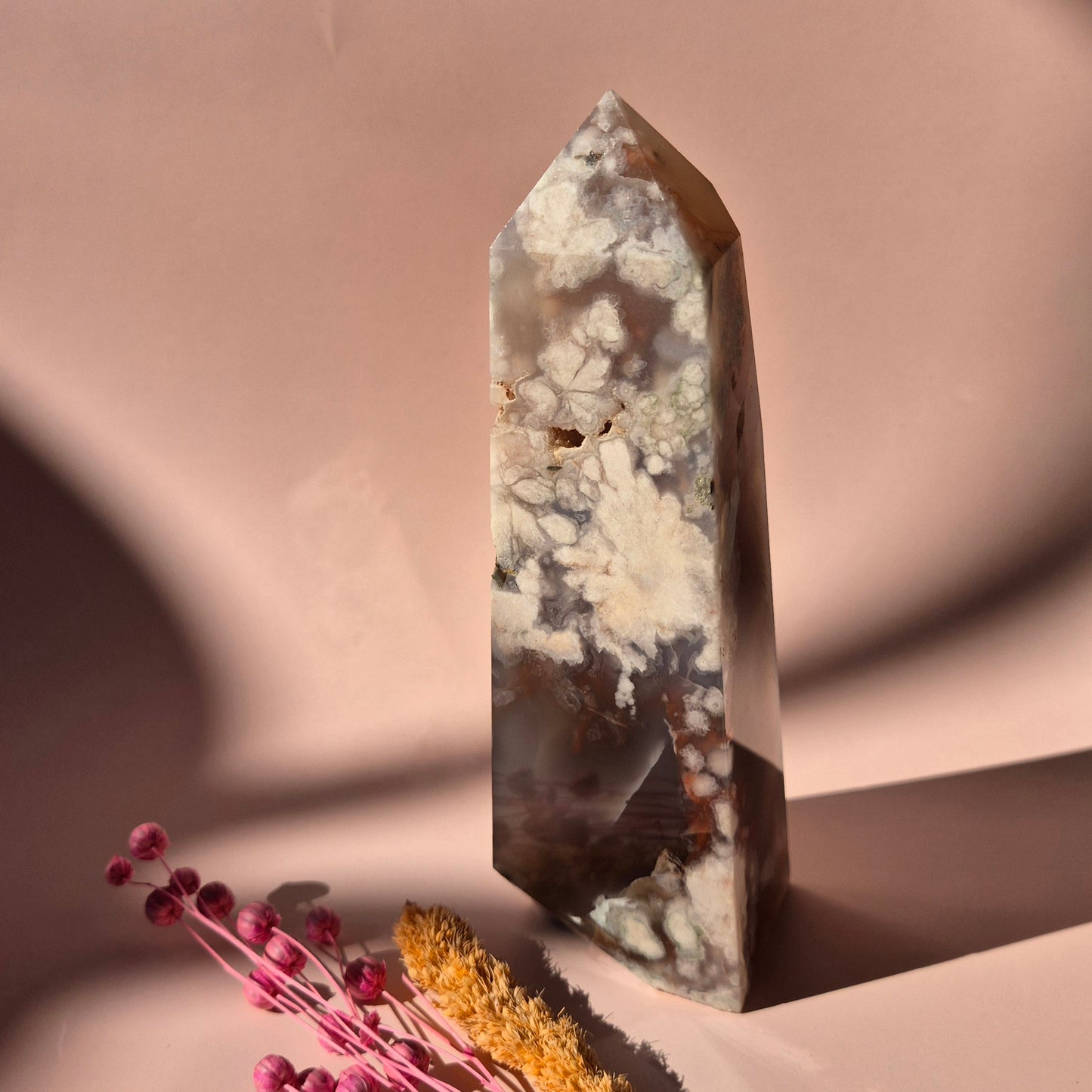 Hand crafted Flower Agate Tower (L)