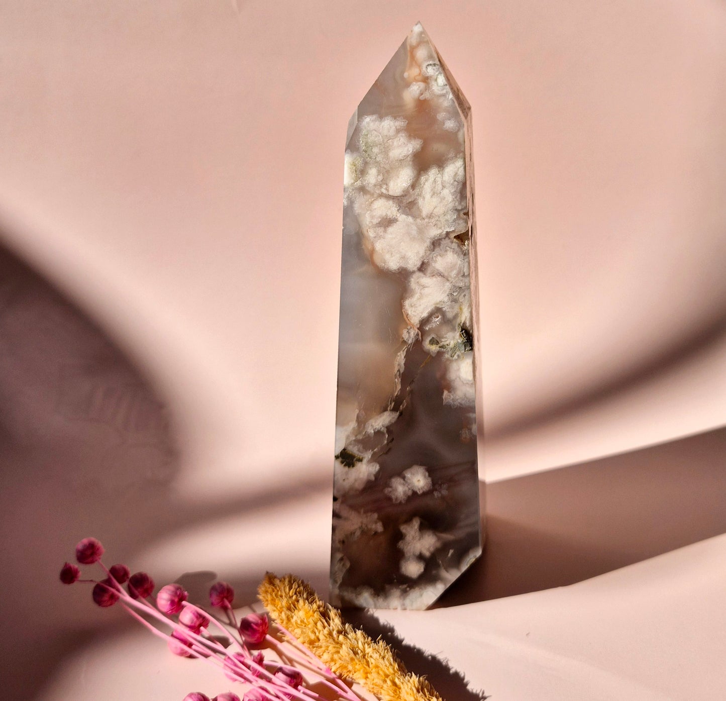 Hand crafted Flower Agate Tower (L)