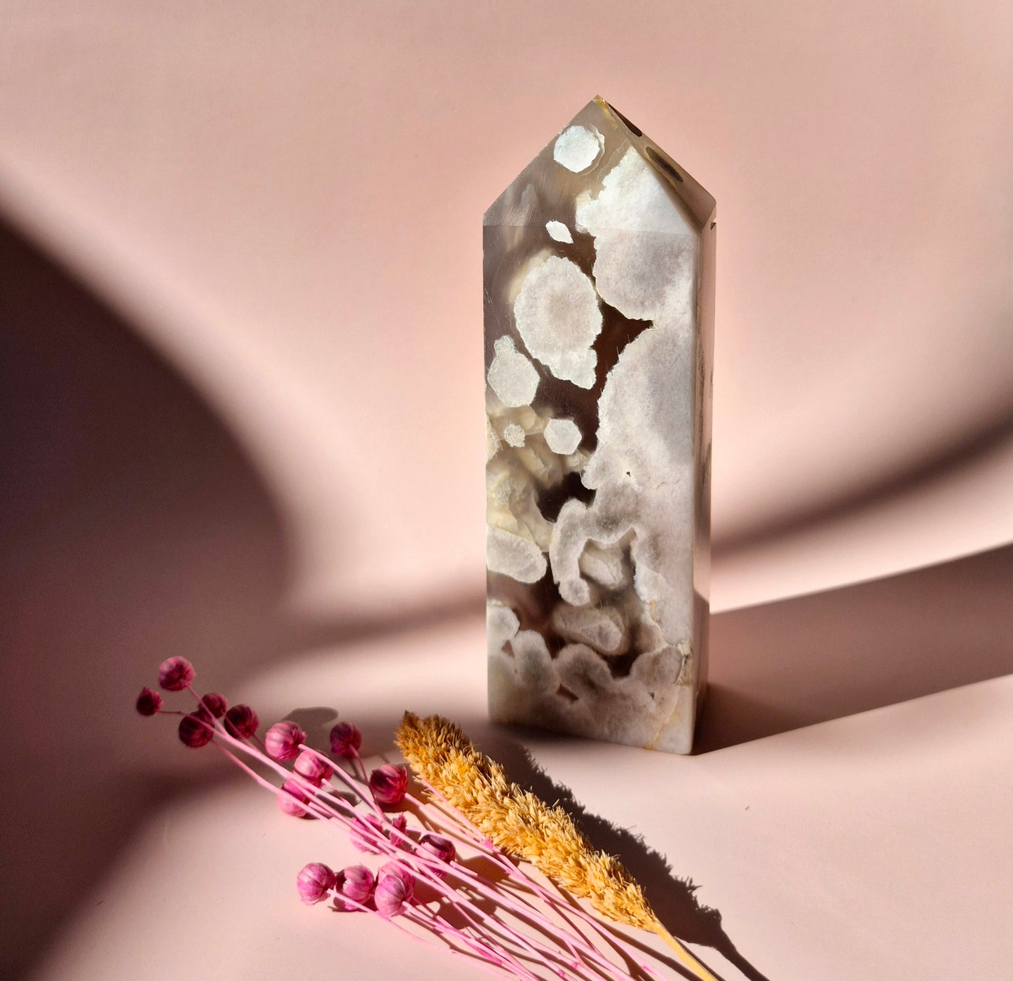 Hand crafted Flower Agate Tower (L)