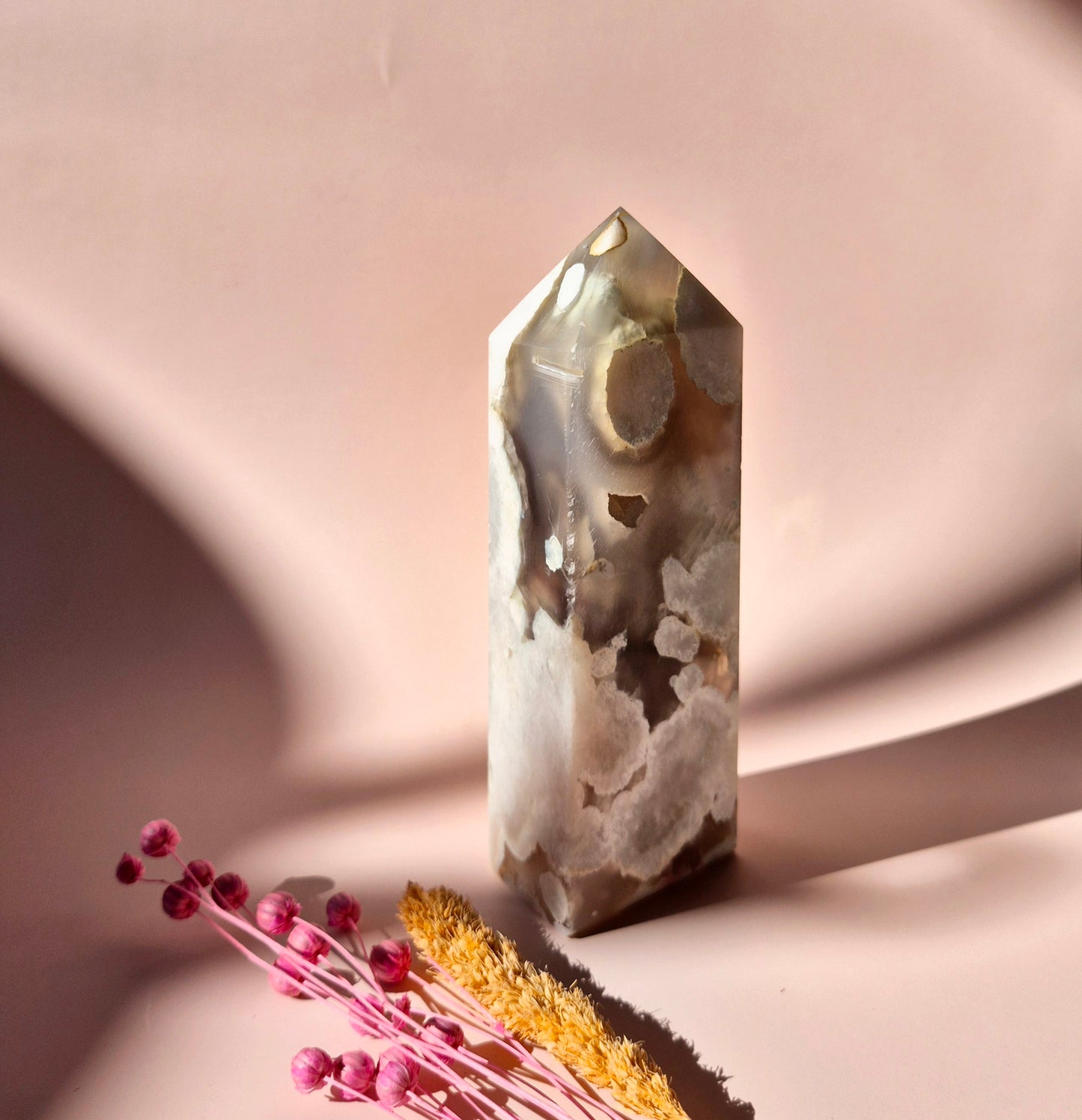 Hand crafted Flower Agate Tower (L)
