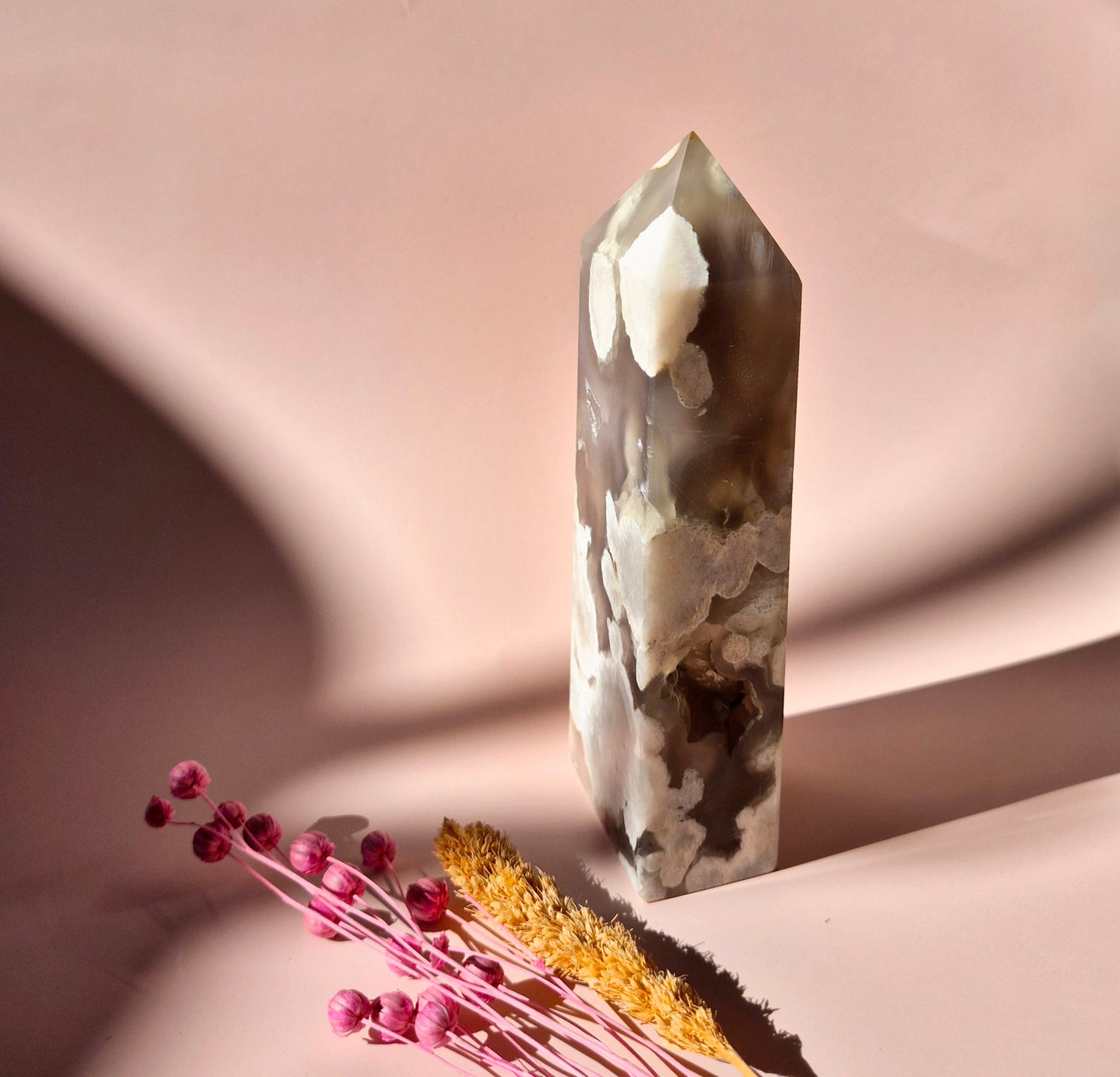 Hand crafted Flower Agate Tower (L)