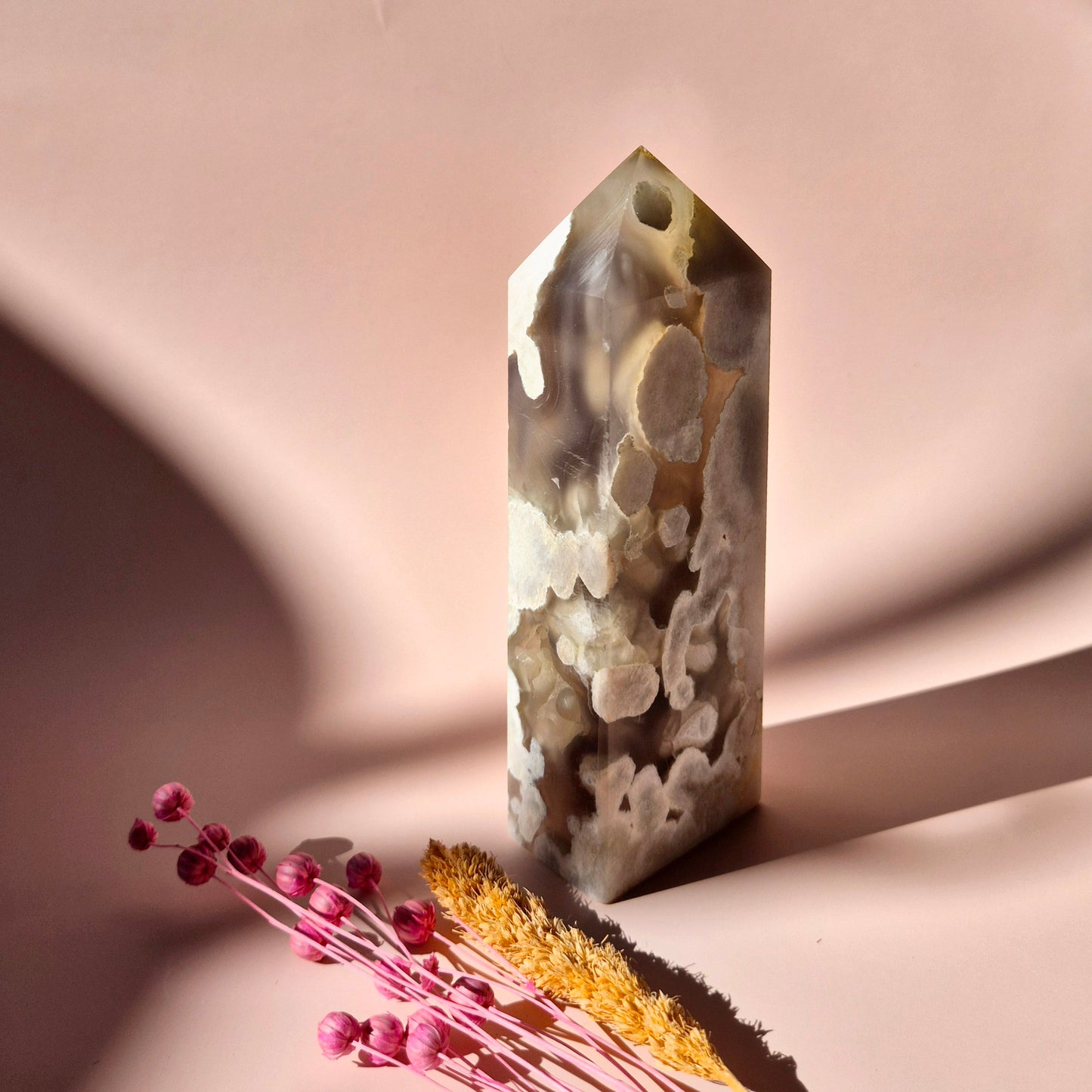 Hand crafted Flower Agate Tower (L)