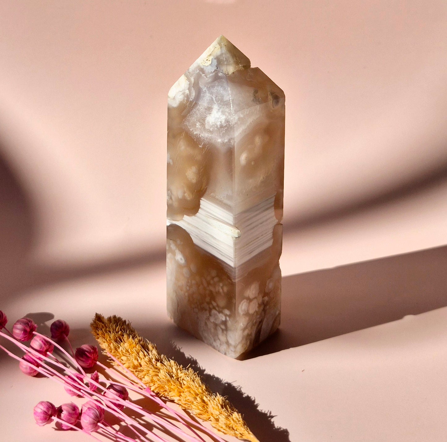 Hand crafted Flower Agate Tower (L)