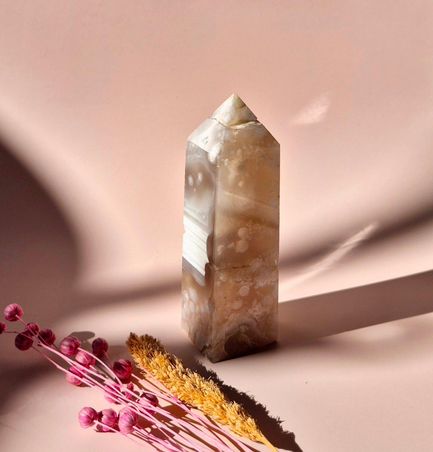 Hand crafted Flower Agate Tower (L)
