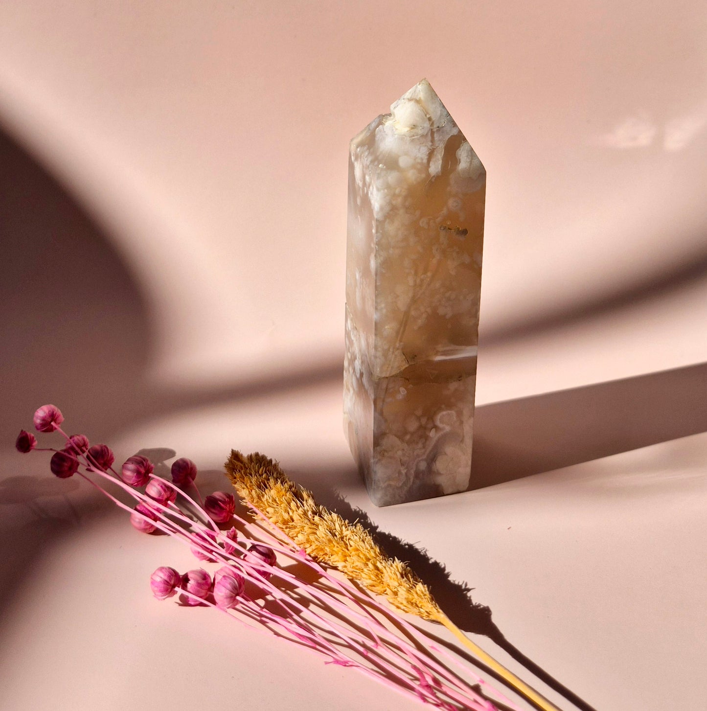Hand crafted Flower Agate Tower (L)