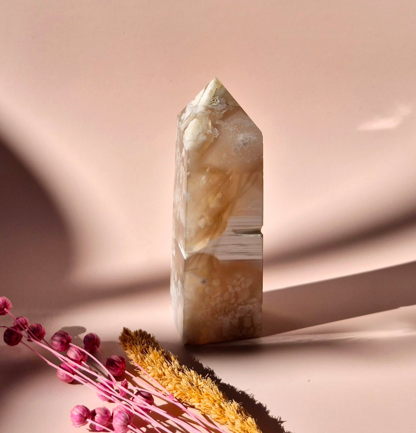 Hand crafted Flower Agate Tower (L)