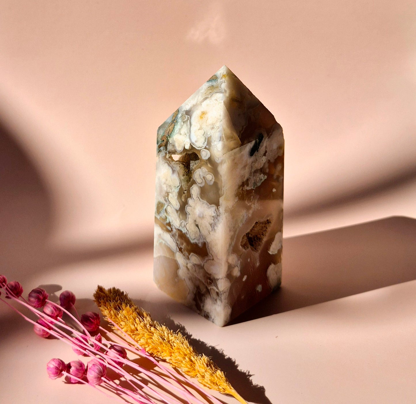 Hand crafted Flower Agate Tower (L)