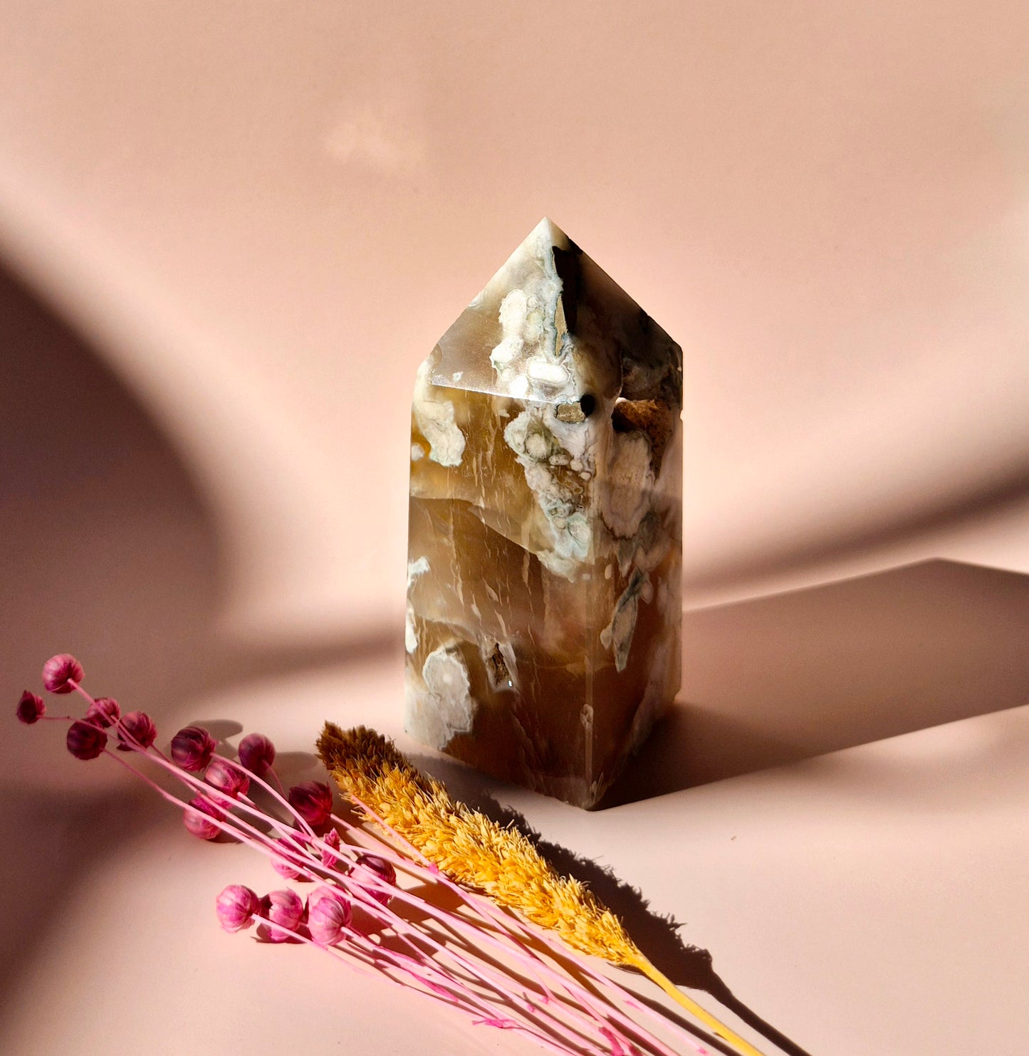 Hand crafted Flower Agate Tower (L)